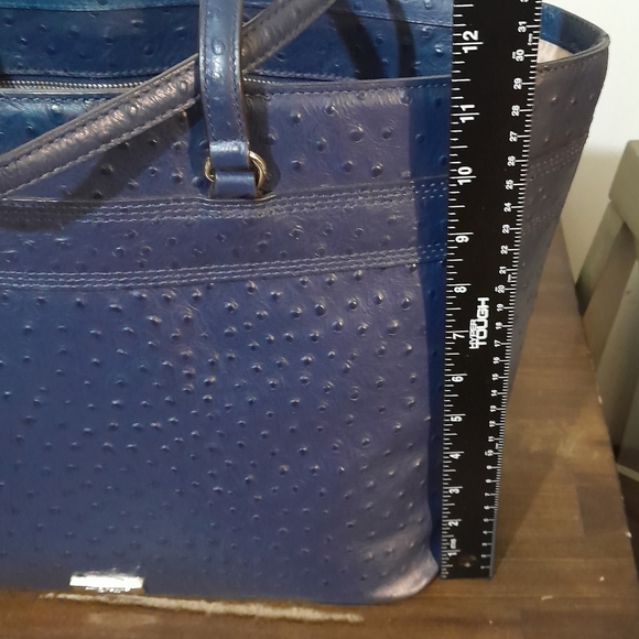 Kate Spade Medium Harmony Valencia Road French Navy Purse/Tote Bag Ostrich Textu - Picture 9 of 9